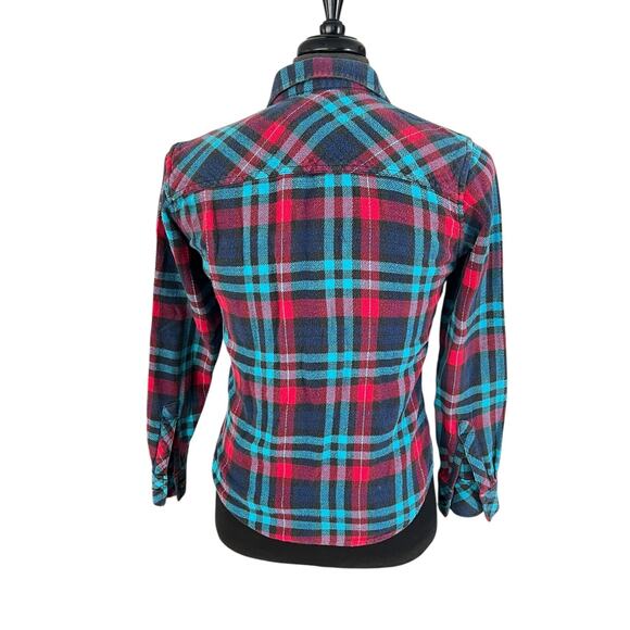 Vintage Ocean Pacific OP Shirt Men's Small Multicolor Plaid Flannel Button Up - Picture 6 of 7